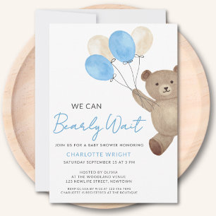 Invitation Fête de bébé ours en peluche que nous pouvons à pe