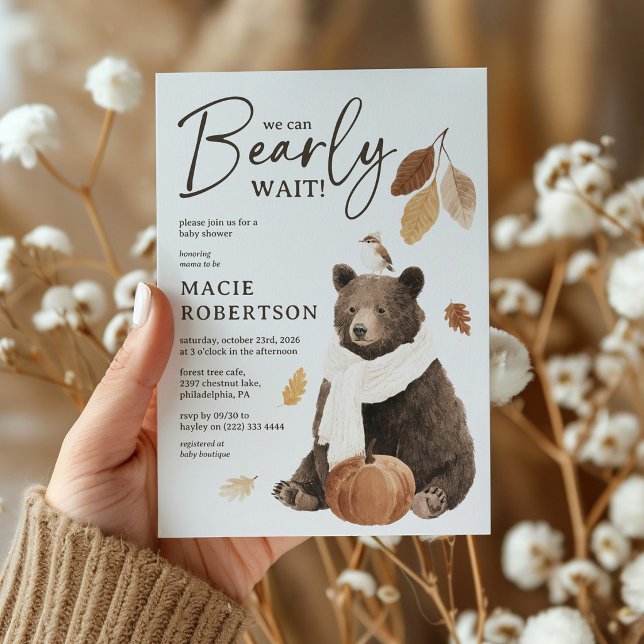 Invitation Fête de Bébé Ourson en Forêt (Créateur téléchargé)