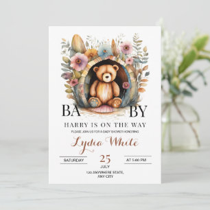 Invitation Fête de bébé ourson nous pouvons à peine attendre 