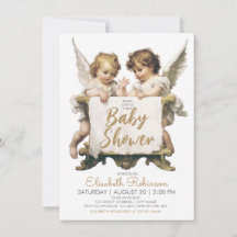 Fête de bébé personnalisée avec des anges