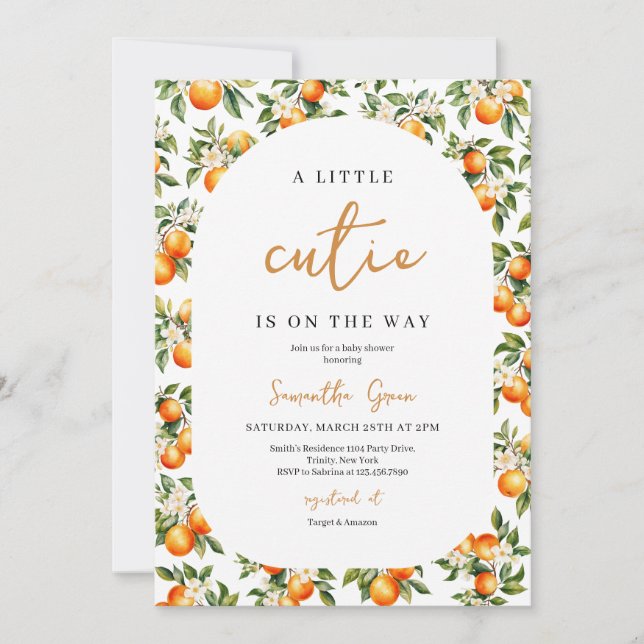 Invitation Fête de Bébé Petit Chéri de Genre Neutre (Devant)