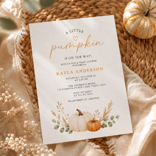 Invitation Fête de Bébé Petit Citrouille d'Automne