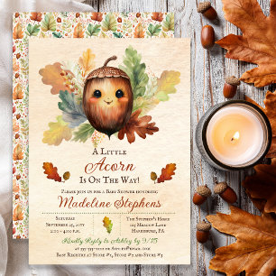 Invitation Fête de Bébé Petite Gland d'Automne
