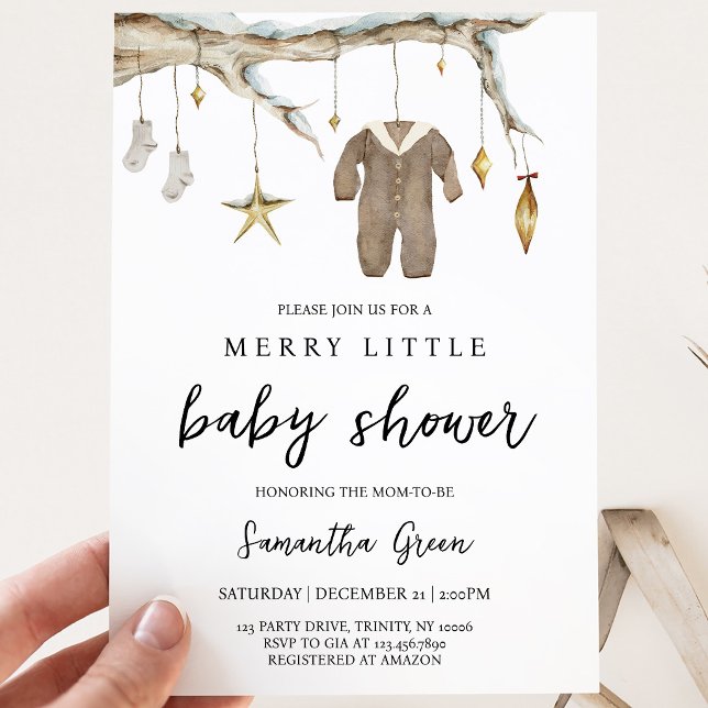 Invitation Fête de Bébé Petite Merry de Genre Neutre (Créateur téléchargé)