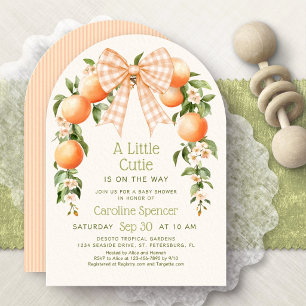Invitation Fête de Bébé Petite Mignonne Oranges