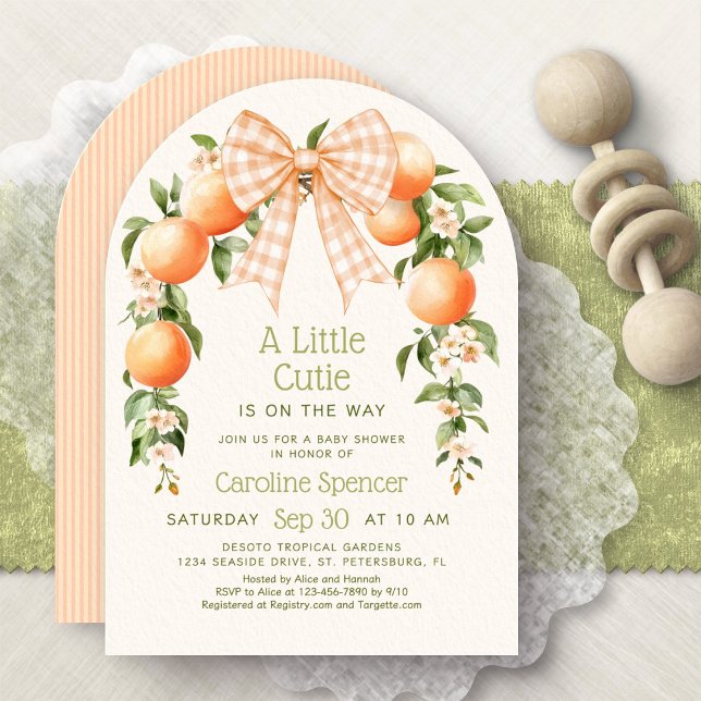 Invitation Fête de Bébé Petite Mignonne Oranges (Créateur téléchargé)