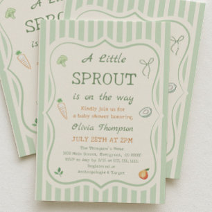 Invitation Fête de Bébé Petite Pousse Verte