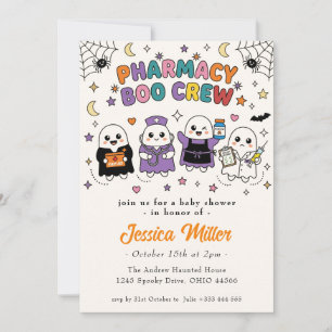 Invitation Fête de bébé Pharmacie Boo Crew Halloween