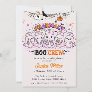 Invitation Fête de bébé Pharmacie Boo Crew Halloween Mignon