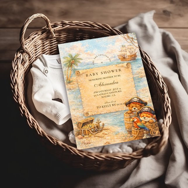 Invitation Fête de bébé Pirates de conte de marin (Créateur téléchargé)