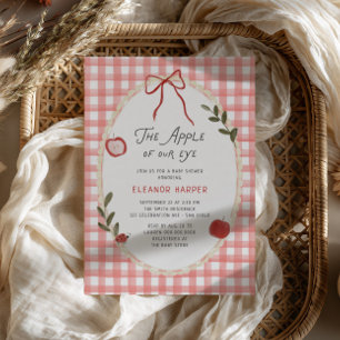 Invitation Fête de Bébé "Pomme de Nos Yeux"