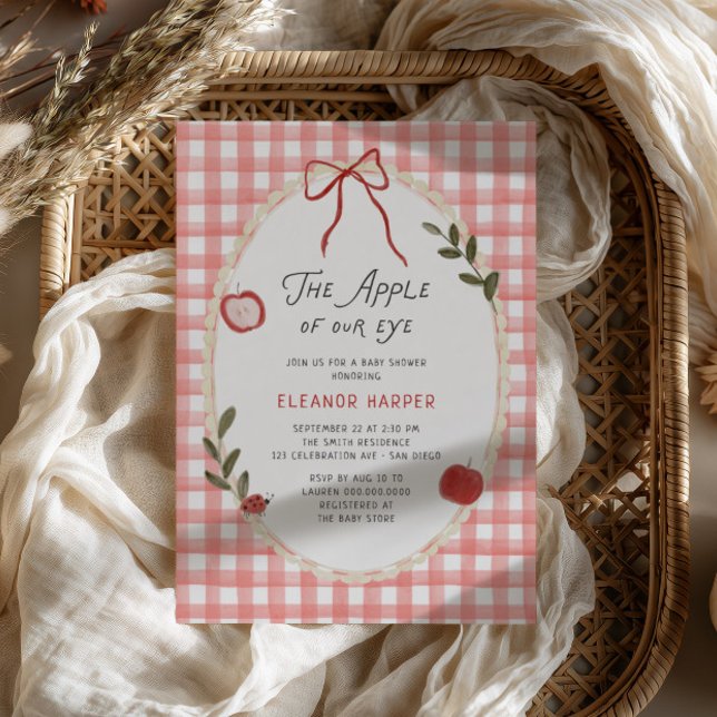 Invitation Fête de Bébé "Pomme de Nos Yeux" (Créateur téléchargé)