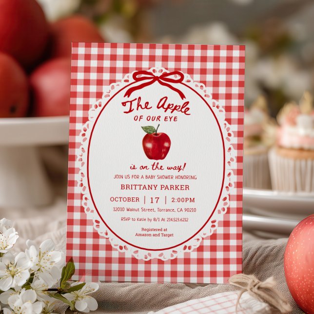 Invitation Fête de Bébé Pommes de Nos Yeux d'Automne (Créateur téléchargé)