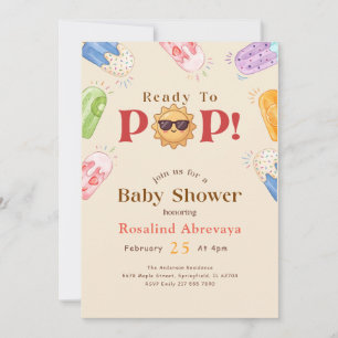Invitation Fête de Bébé Popsicle d'Été Prêt à Naître