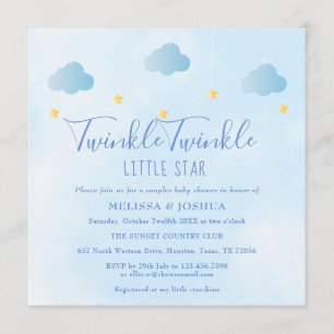 Invitation Fête de bébé pour couples Twinkle Twinkle Little S