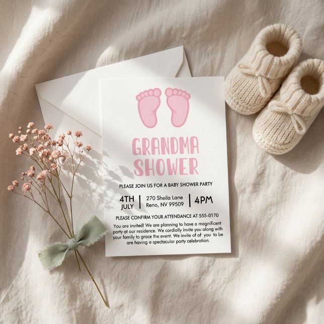 Invitation Fête de Bébé pour la Première Fois Grand-mère Fill (Créateur téléchargé)