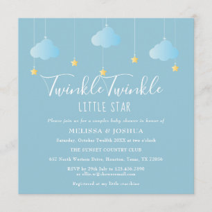Invitation Fête de Bébé pour les couples Twinkle Twinkle Litt