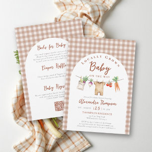 Invitation Fête de bébé pour vêtements cultivés localement à