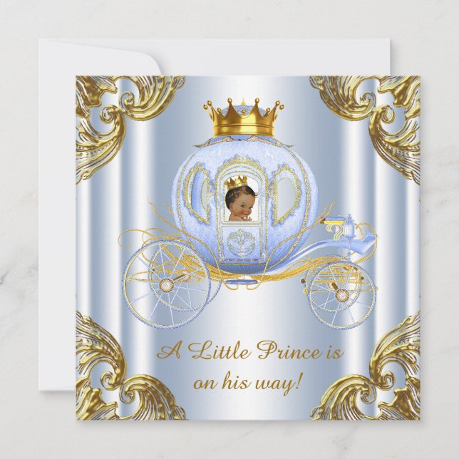 Invitation Fête de bébé Prince Ethnique Royal (Devant)