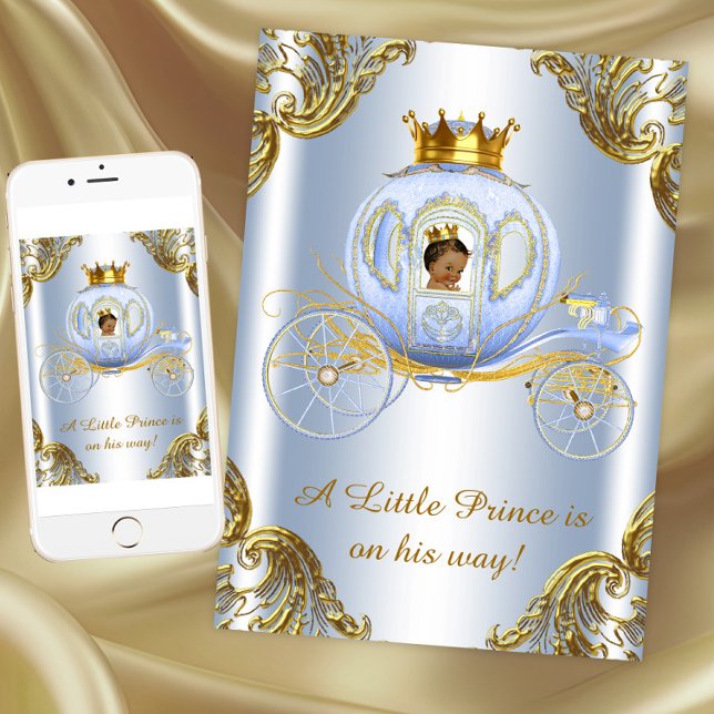 Invitation Fête de bébé Prince Ethnique Royal (Prince Royal Baby Shower Invitation. Instant download and printed invitations available.)