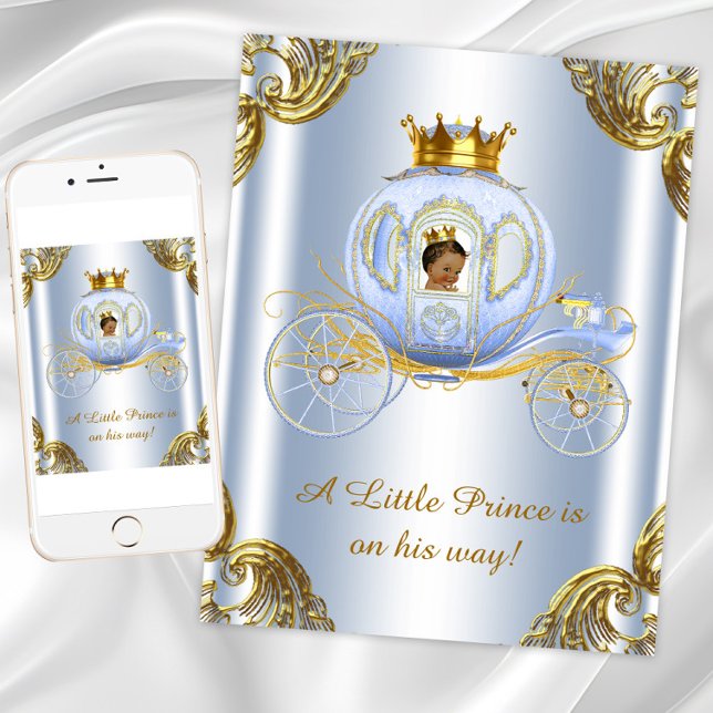 Invitation Fête de bébé Prince Ethnique Royal (Ethnic Prince Royal Baby Shower Invitation. Instant download and printed invitations available.)