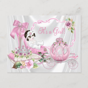 Invitation Fête de bébé Princesse Chaussure Rose
