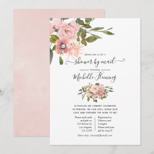 Invitation Fête de bébé Rose Gold et Blush Floral par la Post