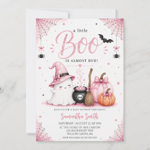 Invitation Fête de Bébé Rose: Le Petit Fantôme Mignon Est Pre