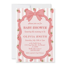 Fête de bébé rose sucrée aux fraises Coquette