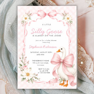 Invitation Fête de Bébé Ruban à l'Anglaise Rose de la Sotte O