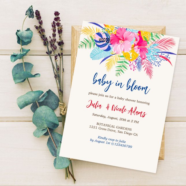 Invitation Fête de bébé sauvage de la forêt tropicale humide (Créateur téléchargé)