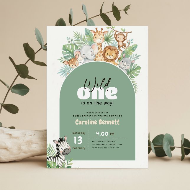 Invitation Fête de Bébé Sauvage Moderne (Créateur téléchargé)