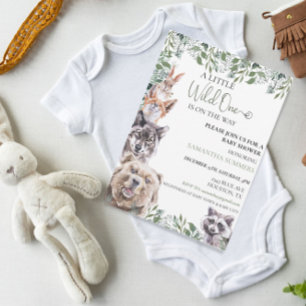 Invitation Fête de Bébé Sauvageon Fête Prénatale Animaux de l