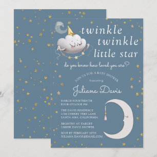 Invitation Fête de Bébé Scintille Scintille Petite Étoile