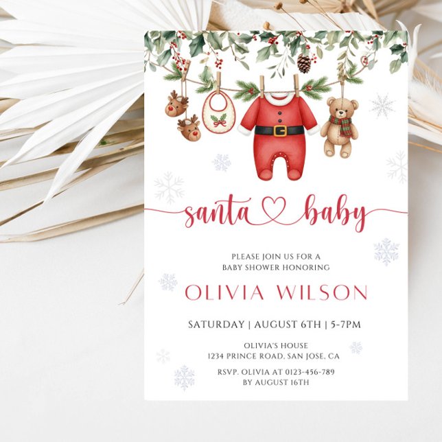 Invitation Fête de bébé Shower de Noël en hiver (Créateur téléchargé)