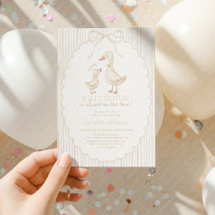 Invitation Fête de bébé Silly Goose Beige Genre Neutre