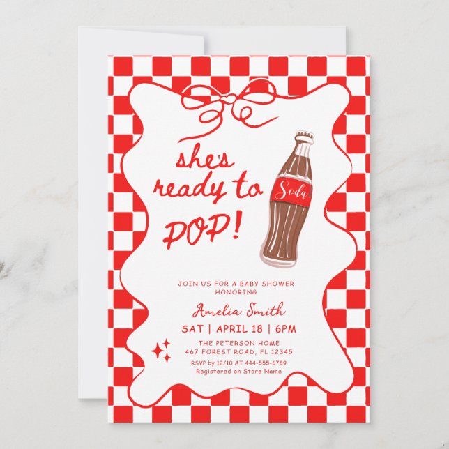 Invitation Fête de bébé Soda Baby à l'approche (Devant)