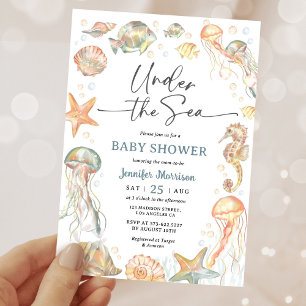 Invitation Fête de Bébé Sous l'Océan Genre Neutre