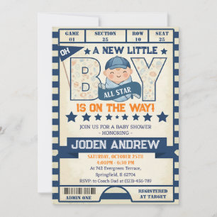 Invitation Fête de bébé Sport All Star personnalisé