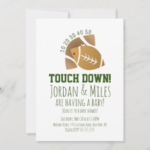 Invitation Fête de bébé Sport Football TouchDown Baby Shower