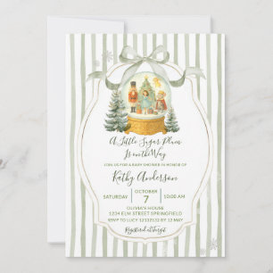 Invitation Fête de bébé Sugar Plum Noël Vert Hiver