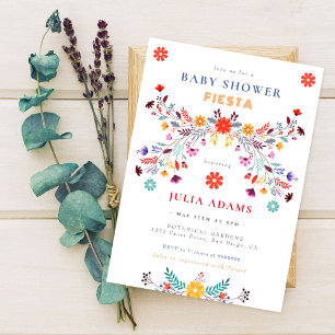 Invitation Fête de bébé sur le thème de la Talavera florale m