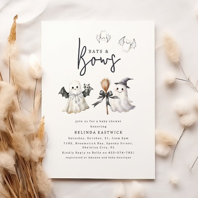 Invitation Fête de Bébé sur le thème d'Halloween avec Chauves (Créateur téléchargé)