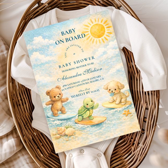 Invitation Fête de Bébé Surf's Up (Créateur téléchargé)