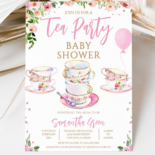 Invitation Fête de bébé thème jardin de fille (Créateur téléchargé)