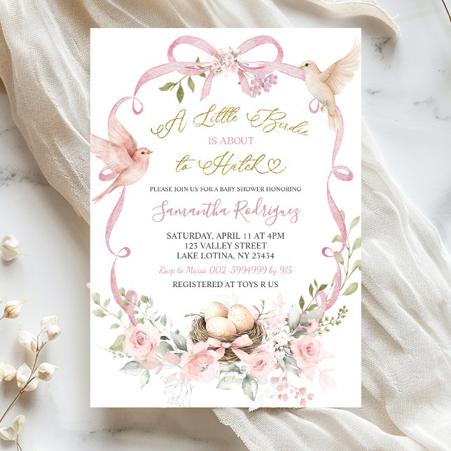 Invitation Fête de bébé thème livre de contes Coquette avec n (Créateur téléchargé)