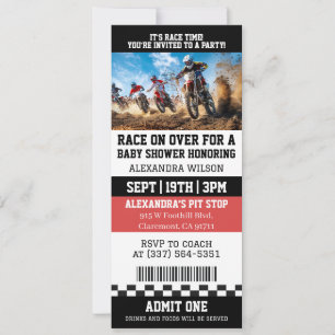 Invitation Fête de Bébé Ticket de Parti de Moto Cross pour En