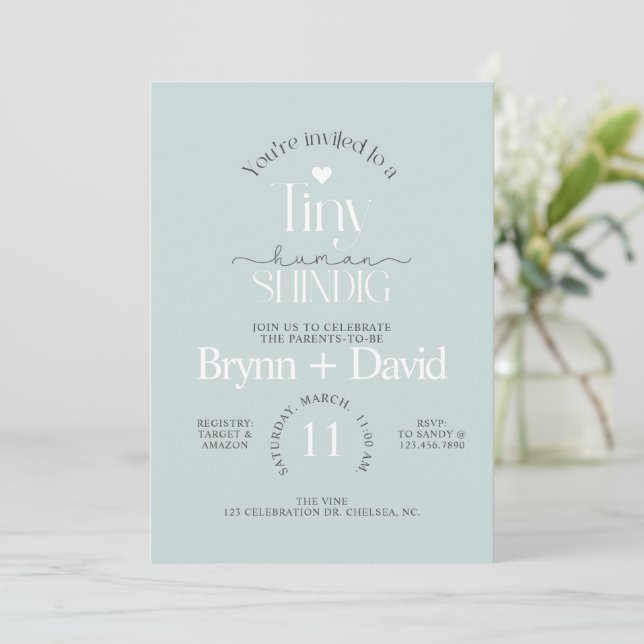 Invitation Fête de bébé TINY Humain, Fête de bébé, Moderne, I (Debout devant)