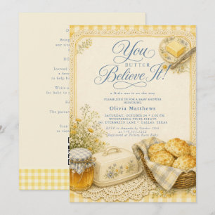 Invitation Fête de bébé tout-en-un Baby Shower au beurre