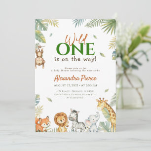 Invitation Fête de bébé Tropical Greenery Wild One